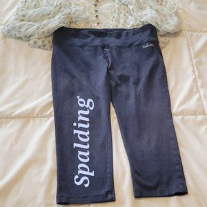 Spalding Women's Capri Flare Pants - 22" Inseam, Charcoal, 1X Size - 92% Cotton 8% Spandex